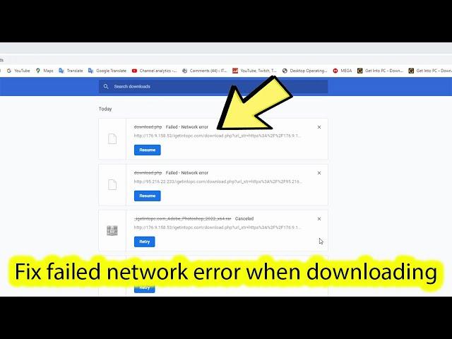 How to fix google chrome download failed network error