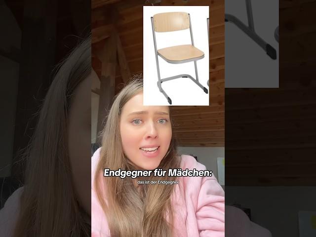 ENDGEGNER für MÄDCHEN #shortvideo #comedy #mädchen #lustig #humor #react #frage #stuhl #schule