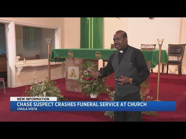 Pastor Reacts After Chase Suspect Crashes Funeral Service