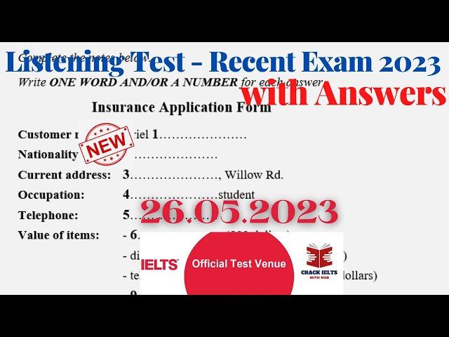 IELTS Listening Actual Test 2023 with Answers | 26.05.2023