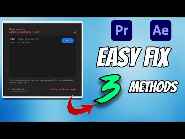 Fix Adobe premiere pro system compatibility report | Solve After Effects Compatibility Problem