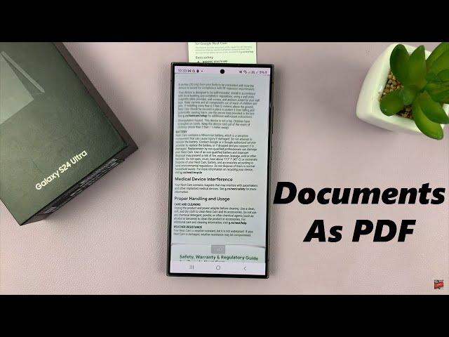 Samsung Galaxy S24 / S24 Ultra: How To Scan Documents as PDF