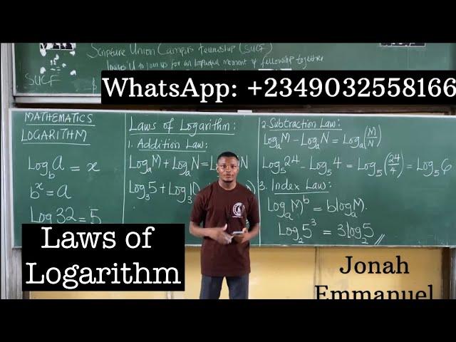 Logarithm 1 | Laws of Logarithm best explained #excellenceacademy #jonahemmanuel #logarithm