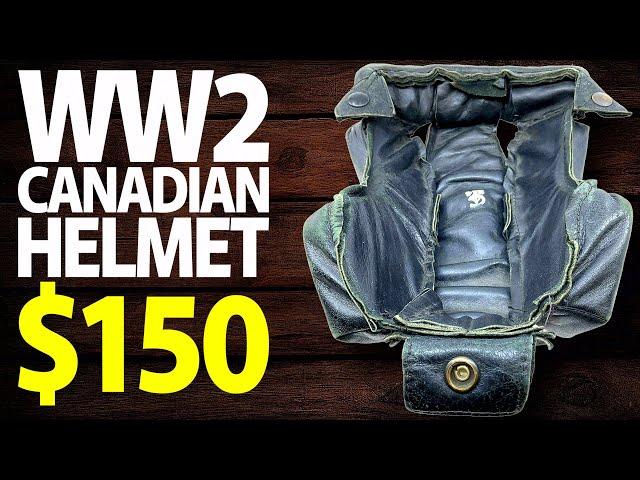 $150 | WW2 Canadian Experimental Armoured Crew Crash Helmet: Rare | Military Antiques Toronto