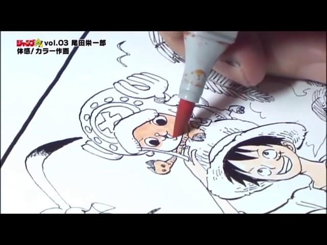 Eiichiro Oda drawing Luffy and Chopperr ONE PIECE