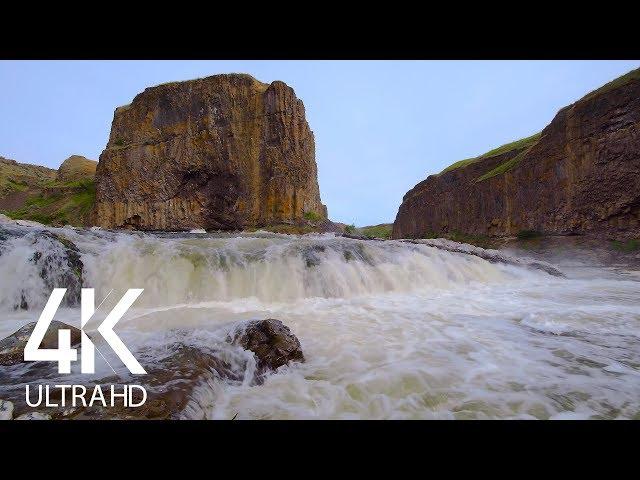 8 Hours Calming Sounds of Powerful Rivers - 4K Nature Soundscape Video