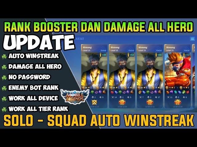 NEW PATCH !! RANK BOOSTER MOBILE LEGENDS TERBARU ! AUTO WINSTREAK