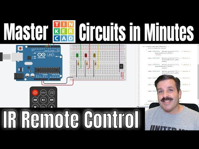 Control LED's with an IR Remote in Tinkercad Circuits! #arduino