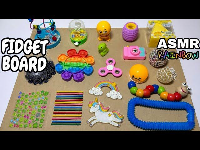 rating my diy rainbow fidget board  asmr | toys and stuff edition