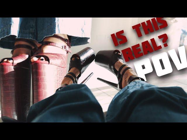 POV | Insane Try-On: World's Tallest Platform Heels - Are These Extreme Red Heels Even Real? (2025)