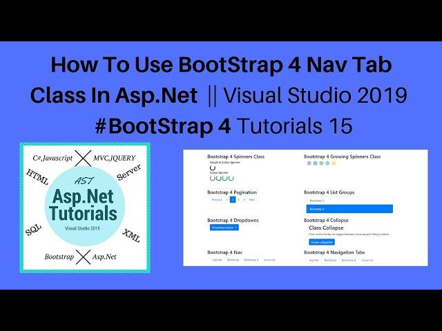 How to use bootstrap 4 nav tab class in asp.net || visual studio 2019 #bootstrap 4 tutorials 15