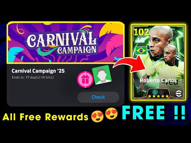 eFootball™ 2025 New Carnival Campaign Rewards !! Free Coins, Objectives & Login Present & Bonus 