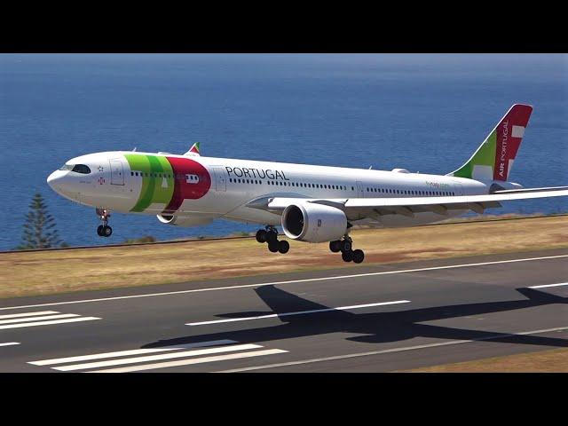 70 planes in 90min ! Madeira Airport (FNC) Plane Spotting , Funchal   TAP Portugal Airbus A330neo