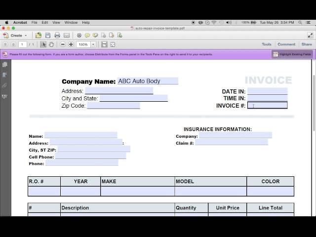 How to Make an Auto Repair Invoice | Excel | PDF | Word