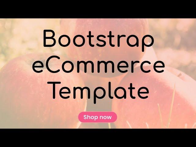 Bootstrap eCommerce Template - Free HTML Website Templates