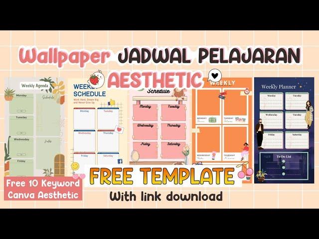 10 KEYWORD ELEMEN CANVA & Cara Membuat JADWAL PELAJARAN AESTHETIC PART 2 || FREE DOWNLOAD TEMPLATE