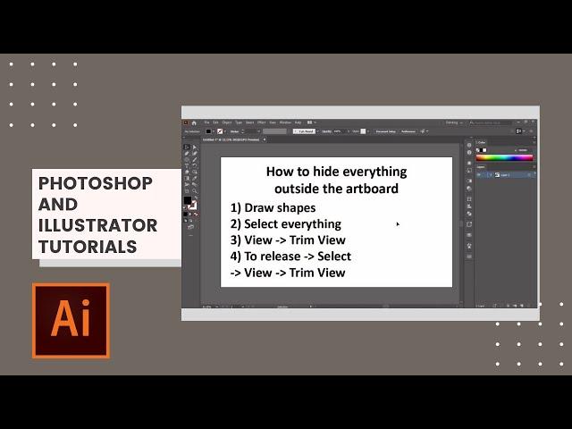 HOW TO HIDE EVERYTHING OUTSIDE THE ARTBOARD - TUTORIAL #2 | PHOTOSHOP AND ILLUSTRATOR TUTORIALS