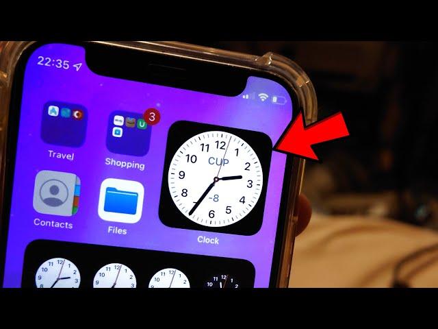 ANY iPhone How To Add Big Clock to Home Screen! [Widget]
