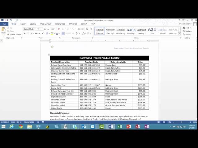 Creating an Automatic Table of Contents in Word 2010 or 2013