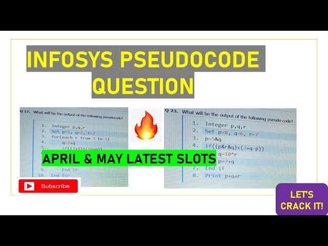 INFOSYS PSEUDOCODE QUESTIONS ANSWERS #infosys #pseudocode #coding #puzzles #aptitude