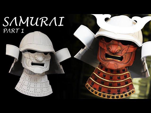 How to Make a Samurai Menpo Mask Helmet out of Foam - Free Templates - Samurai Cosplay Armor Part 1