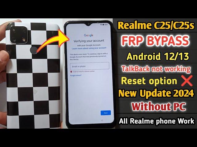 Realme C25s/C25 Frp Bypass Android 13 | No Talkback | Realme All Phone Frp Bypass Without PC