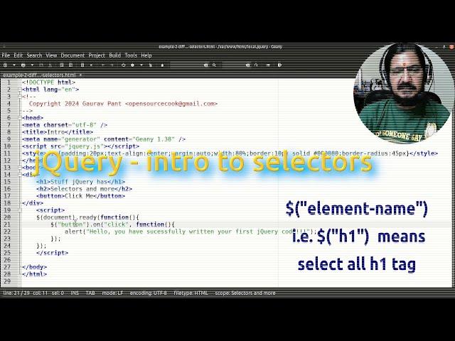 jQuery intro to selectors