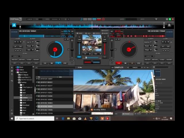 virtual dj 2020 video settings for recording