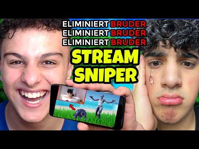 Ich STREAMSNIPE mein BRUDER bis er KOMPLETT AUSRASTET und den STREAM BEENDET.. Fortnite 2