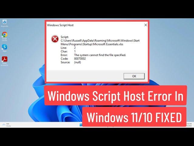 Windows Script Host Error In Windows 11/10 FIXED