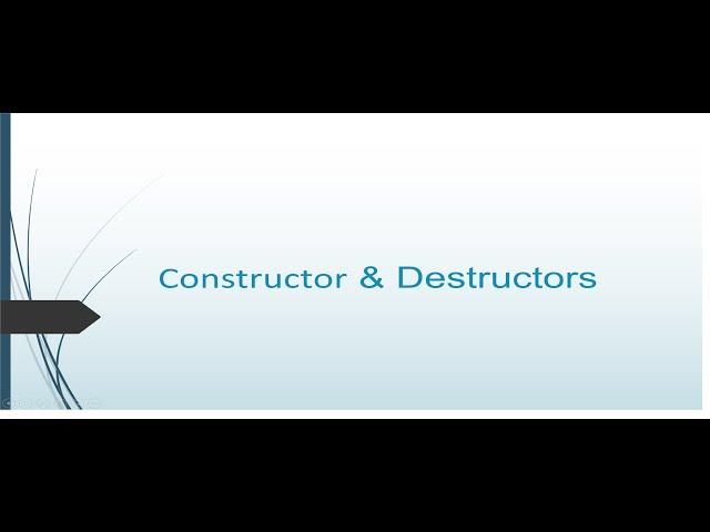 Constructor & Destructor in python