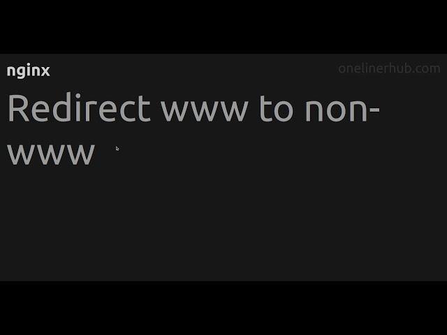 Redirect www to non-www