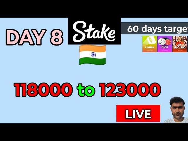 118000 to 123000 live gameplay in stake || day 8 || 60 days target || #blackjack