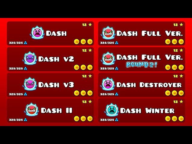 ALL "DASH" VERSIONS IN ONE VIDEO (Geometry Dash)