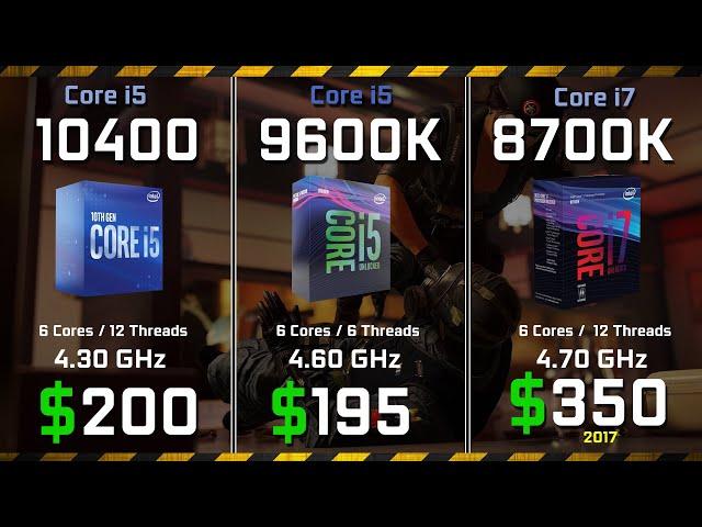 Core i5 10400 vs i5 9600K vs i7 8700K FPS Rendering and Gaming Performance comparison