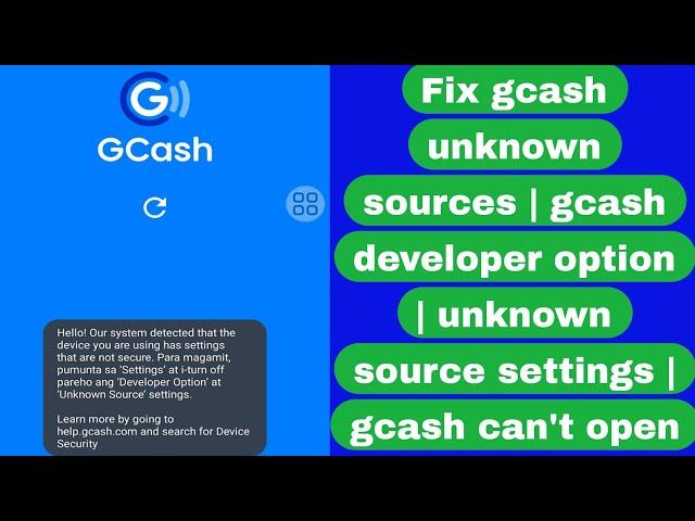 Fix gcash unknown sources | gcash developer option | unknown source settings | gcash can't open