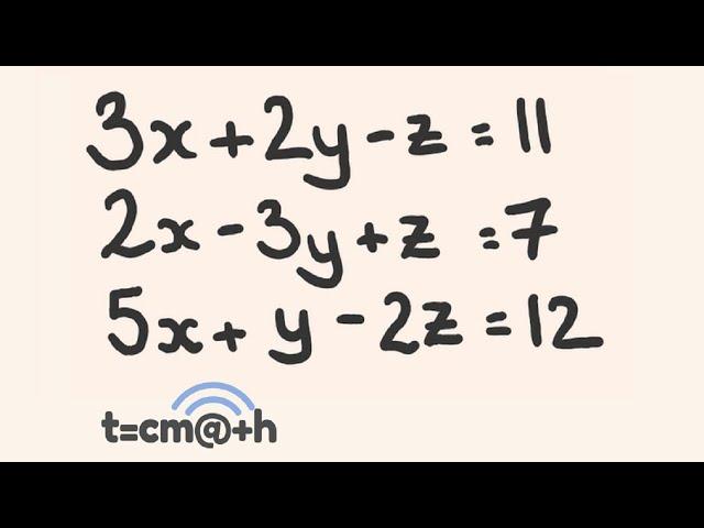 Simultaneous Equations Three Variables Using Elimination - Math lesson