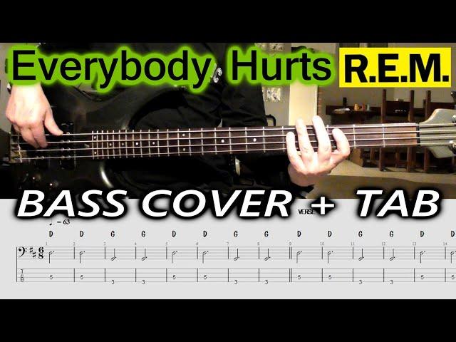 Everybody Hurts BASS COVER + TAB | R.E.M. | How To Play Easy BASS Song