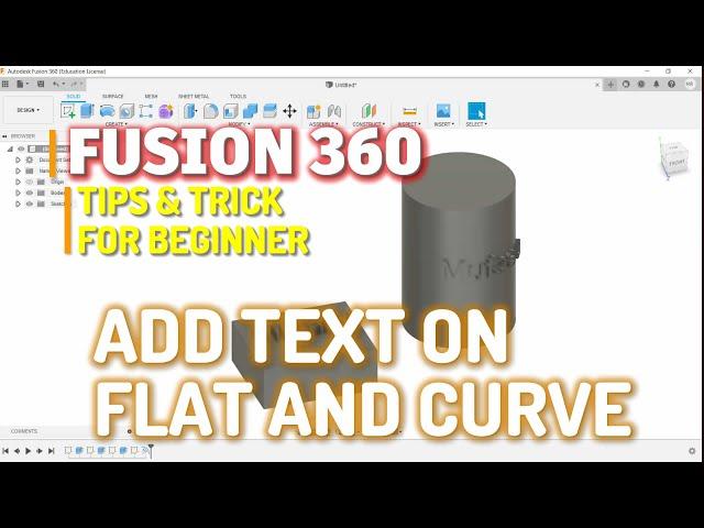 Fusion 360 How To Add Text Tutorial