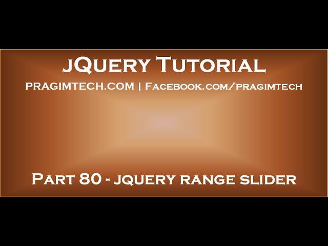 jquery range slider