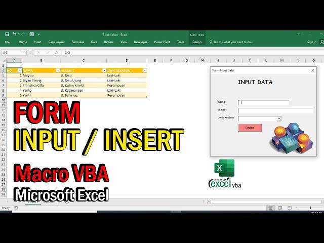 Data Input Form in Microsoft Excel VBA Macro