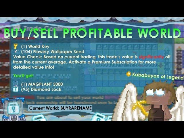 PROFIT IN BUYRARENAME!!! BUY/SELL PROFITABLE WORLD - 3BGLS+ STONKS! GrowTopia