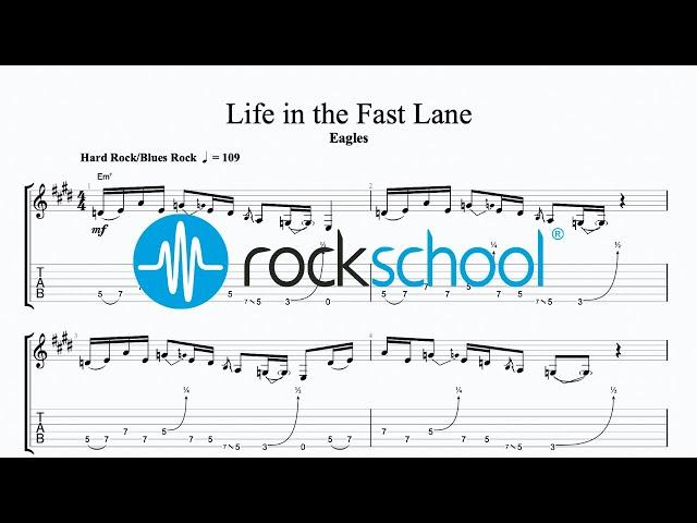 Life in the Fast Lane - Eagles, Rockschool 2024, Electric Guitar Grade 5