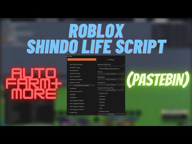 SHINDO LIFE SCRIPT VG HUB *PASTEBIN 2023* (ROBLOX)