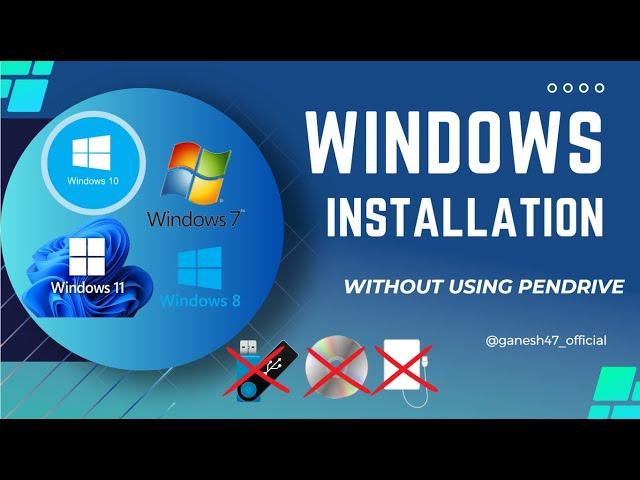 How to install windows without usb pen drive or cd in hindi | Install windows without losing data