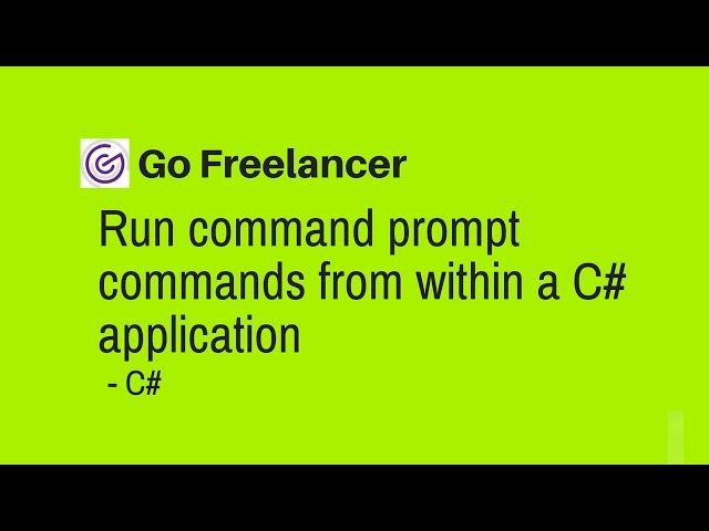 run command prompt commands from within a C# application