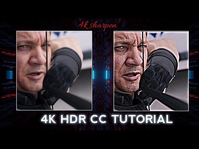 4K HDR CC Sharpen tutorial alight motion mobile phone edit