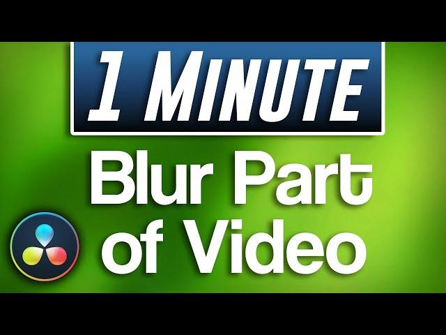 Davinci Resolve : How to Blur Part of Video