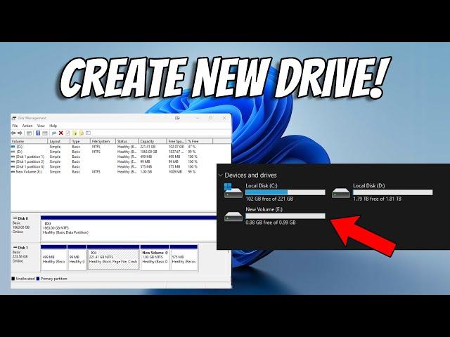 Create Partition in Windows 11/10 (NEW DRIVE) | How To