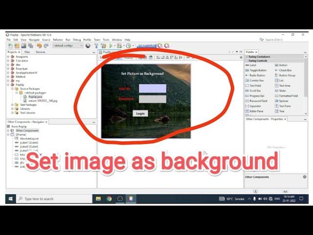 How to set background Image on jframe in java Netbeans